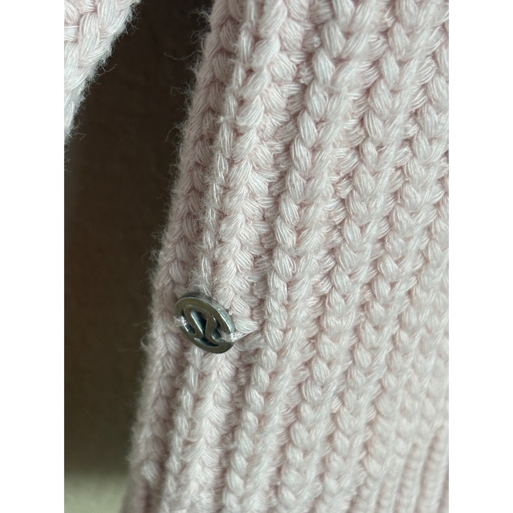 Lululemon Pink Cable Knit Turtleneck Sweater Size 4 Mock Neck Raglan Sleeve - Picture 7 of 7